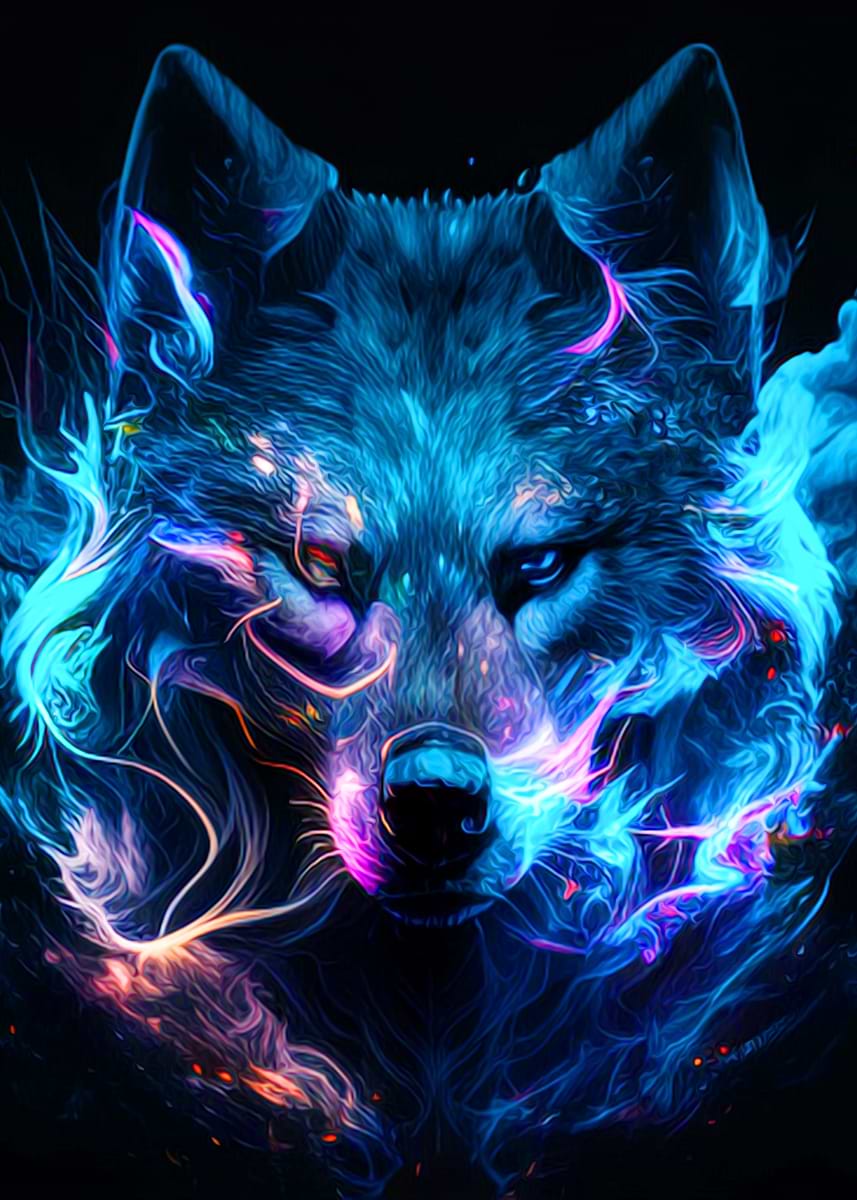 Wolf' Poster, picture, metal print, paint by Hustle 92 | Displate