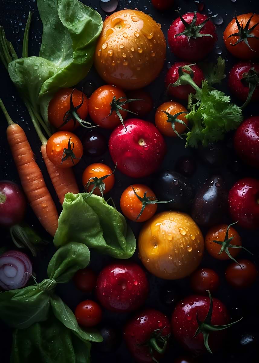 Yummy Vegetables — from the Culinary Canvas collection, a Pixaverse metal print