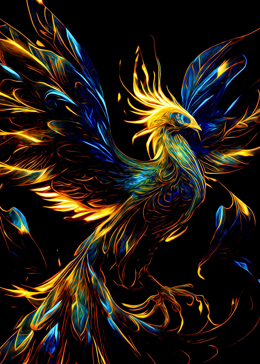 Colorful Phoenix' Poster, picture, metal print, paint by Kante