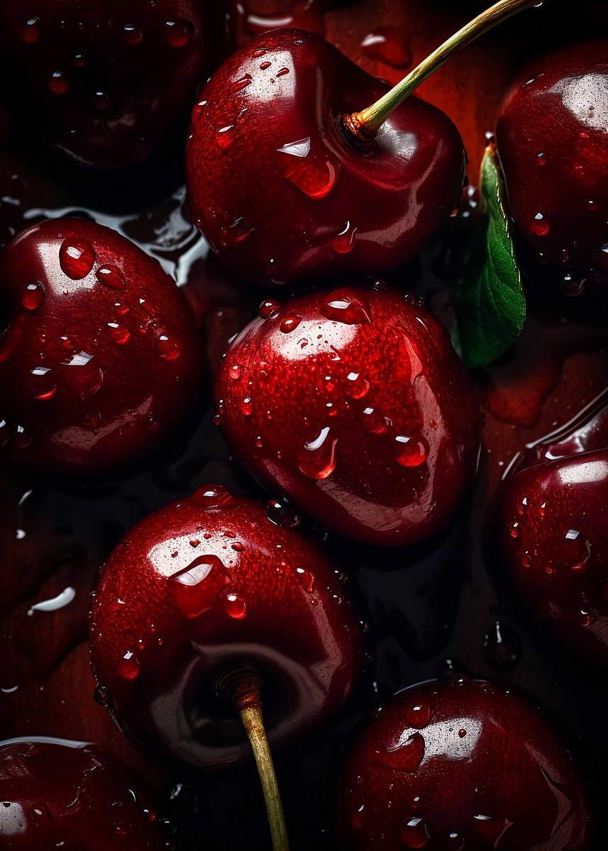 Fresh Amarena Cherries — from the Culinary Canvas collection, a Pixaverse metal print