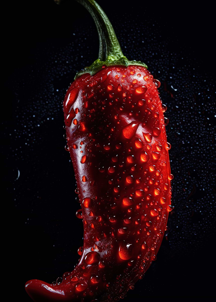 'red chili pepper ' Poster, picture, metal print, paint by Chester ...