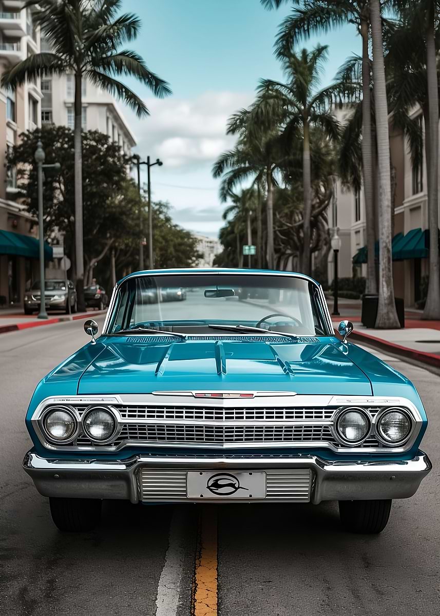 1964 Chevrolet Impala SS — from the Trending Cars Retro collection, a Pixaverse metal print