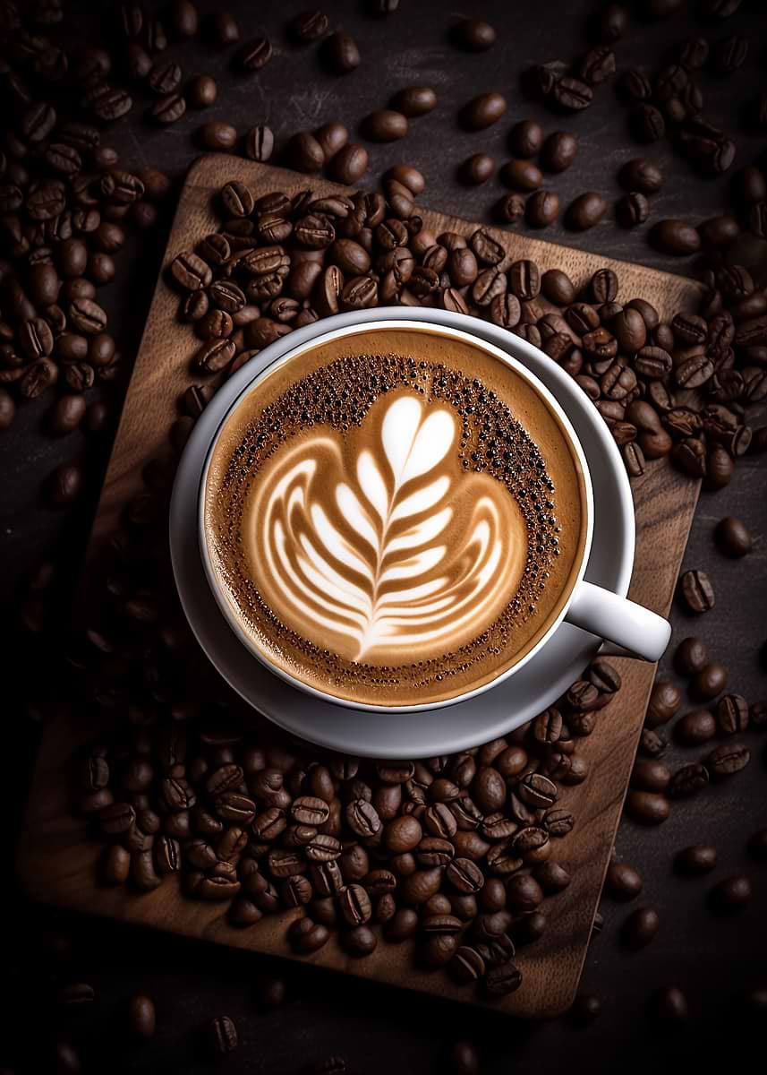Coffee Latte Art — from the Culinary Canvas collection, a Pixaverse metal print