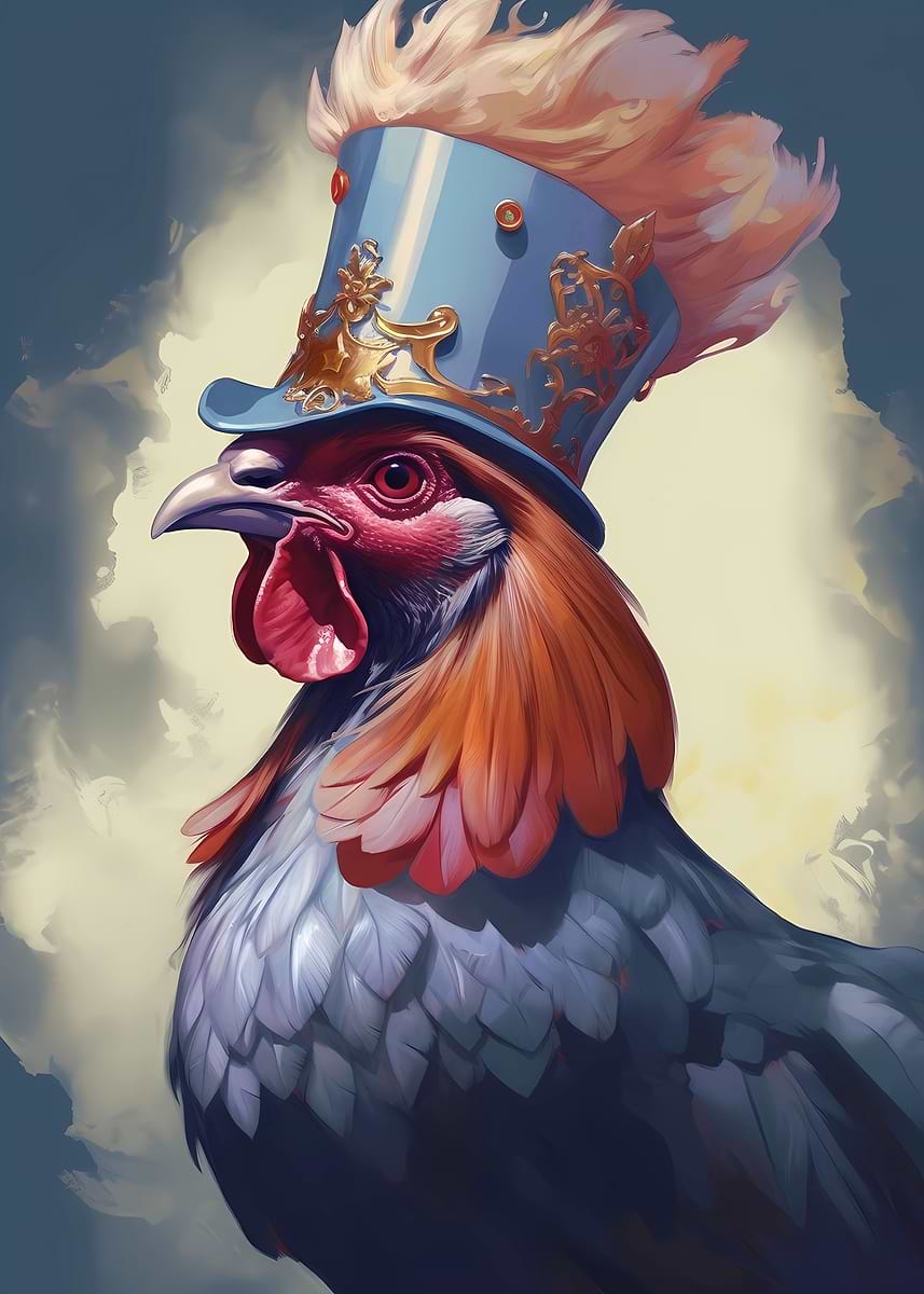 'Chicken Engaging' Poster, picture, metal print, paint by Calia ...