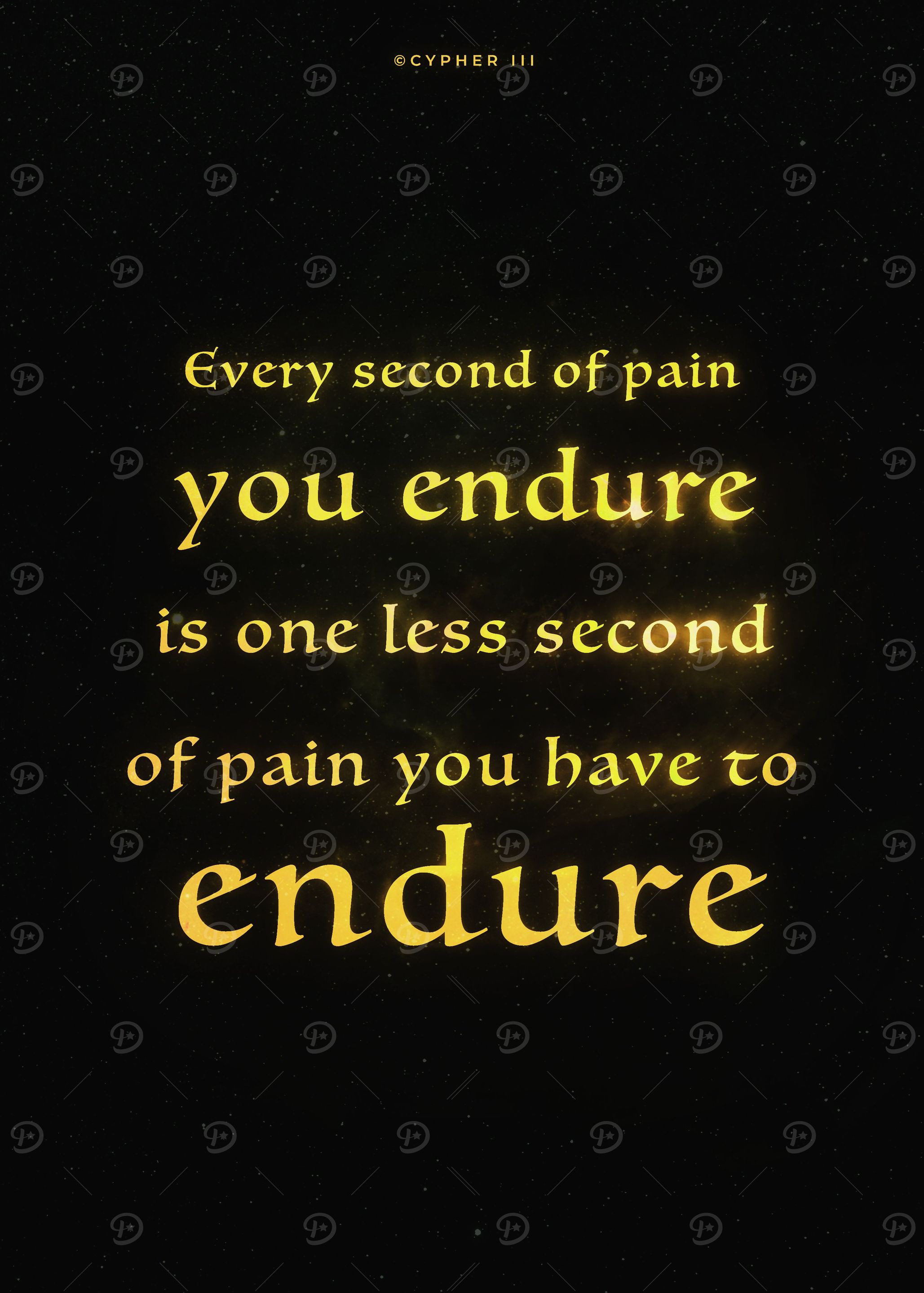 Message Series Endure 'Endure' Poster, picture, metal print, paint by cypher the third | Displate