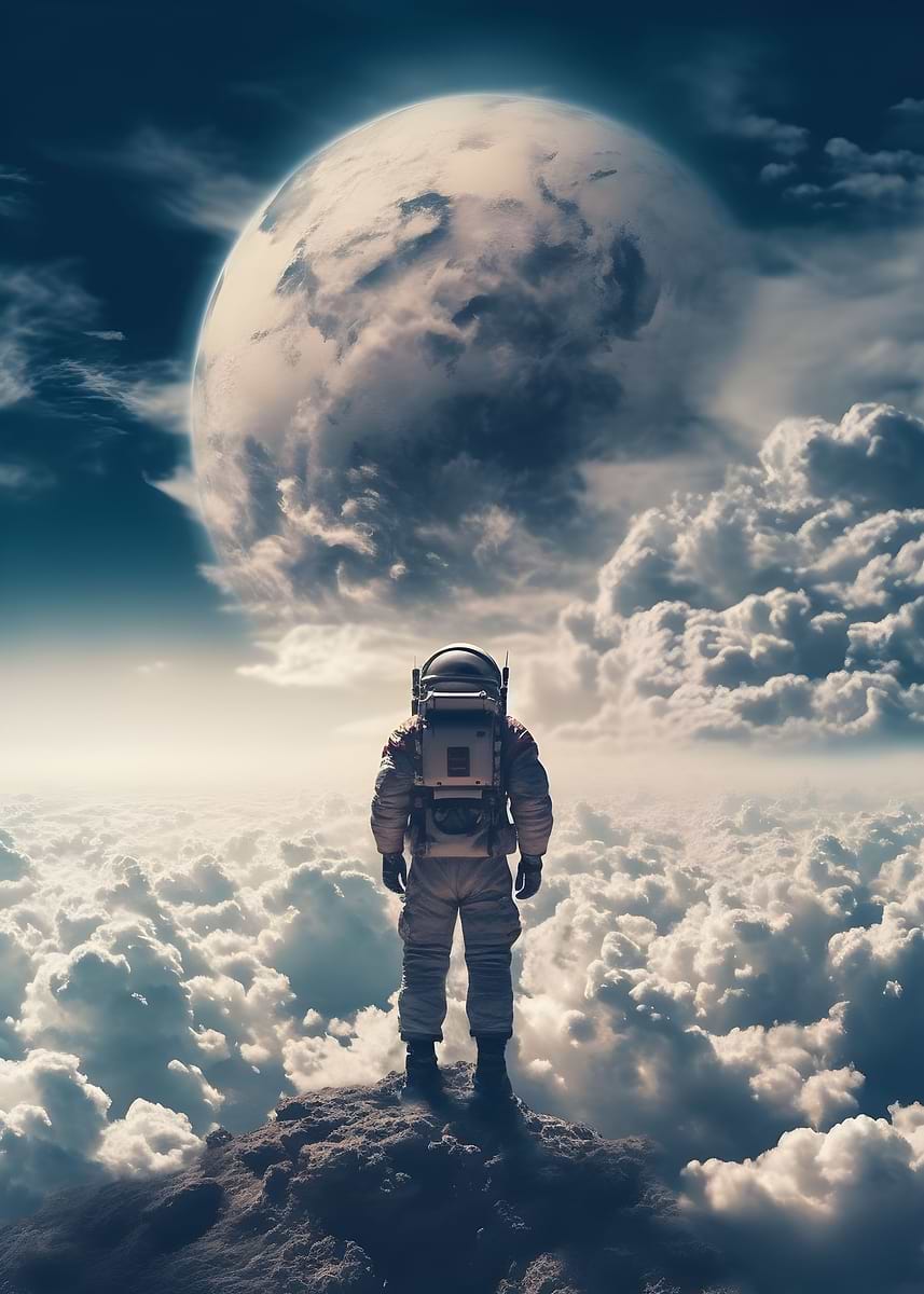 Head in the Clouds — from the Space Odyssey collection, a Pixaverse metal print