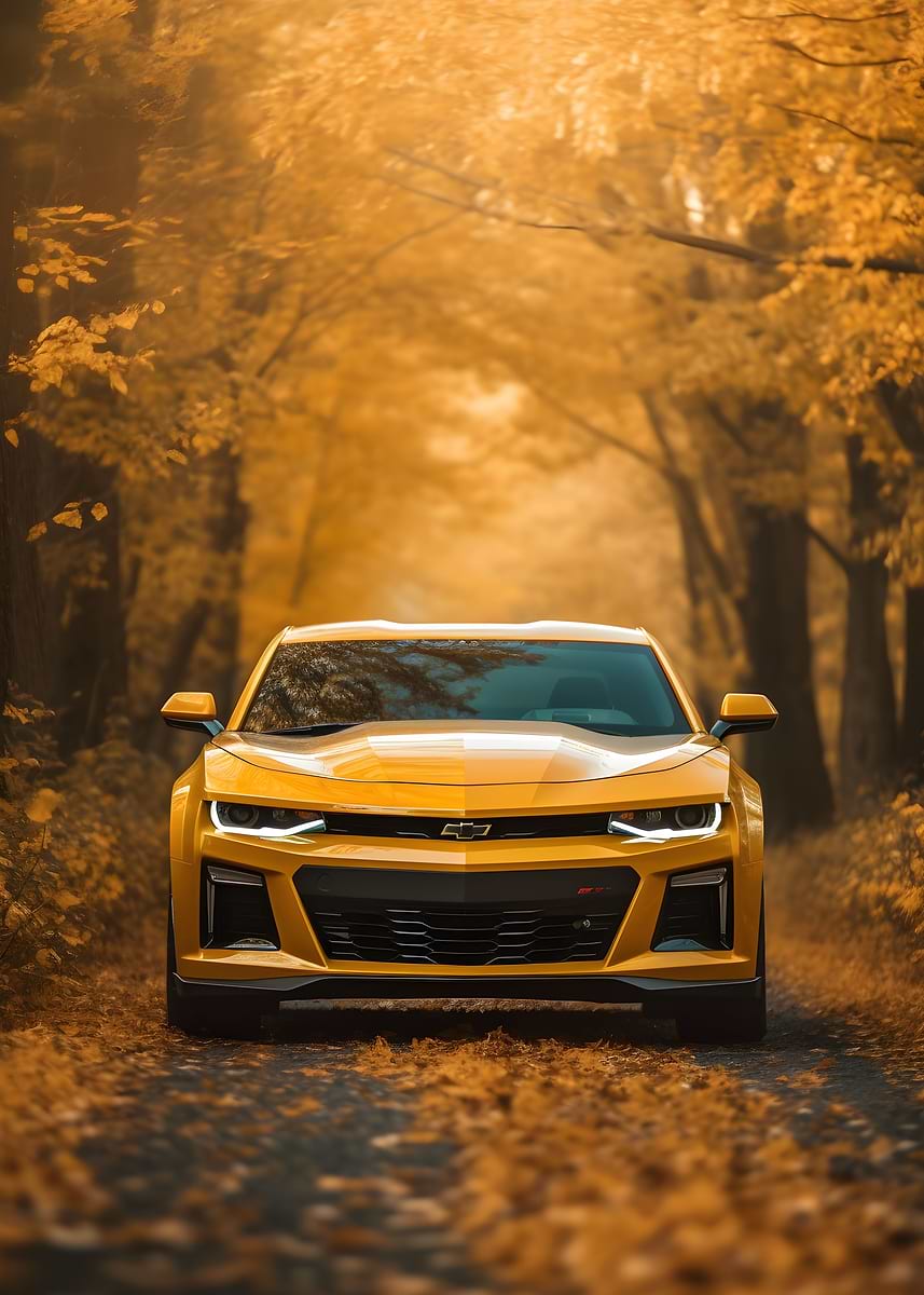Chevrolet Camaro ZL1 — from the Trending Cars Retro collection, a Pixaverse metal print