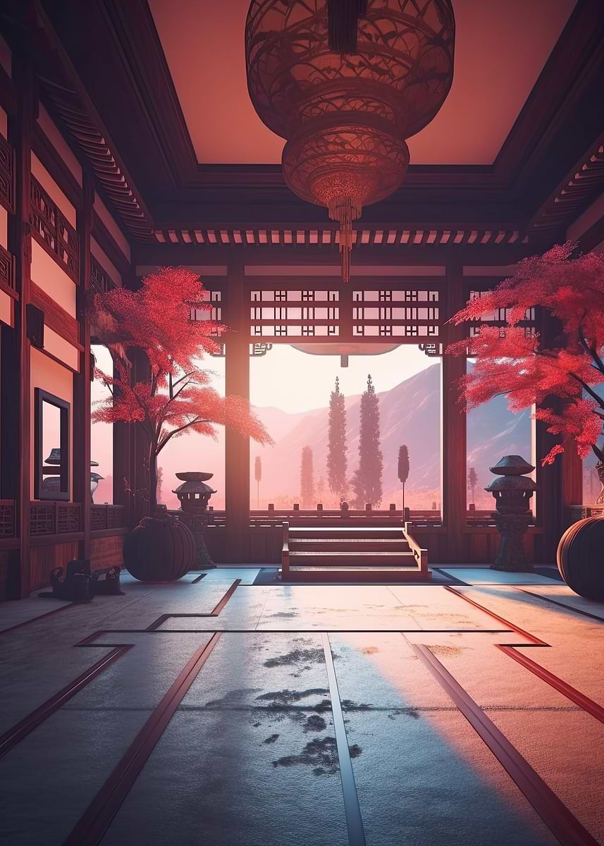 'Ancient Japanese Dojo' Poster, picture, metal print, paint by Morphic ...