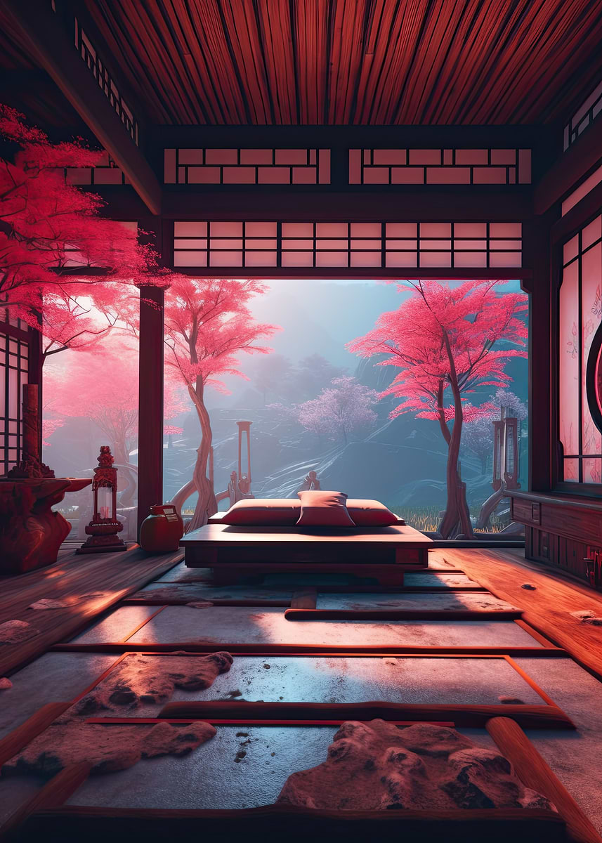 'Ancient Japanese Dojo' Poster, picture, metal print, paint by Morphic ...