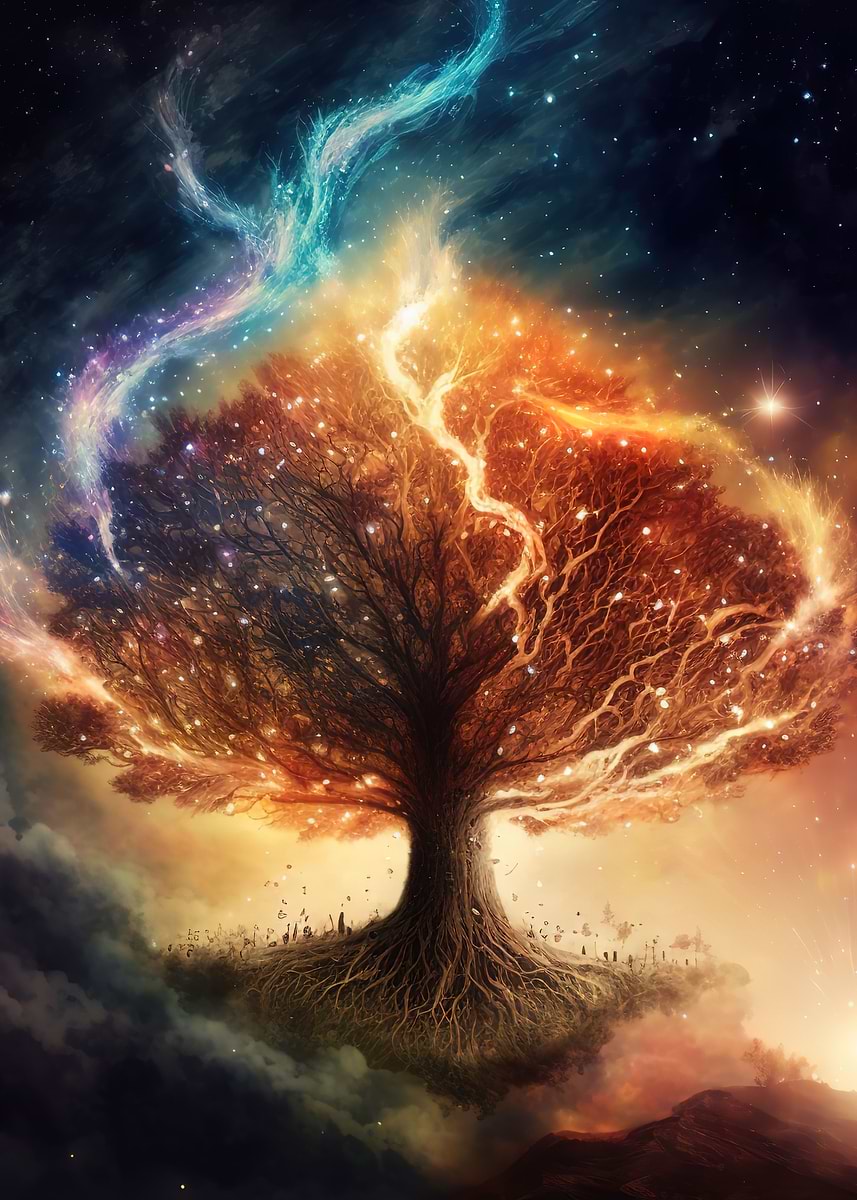 'A galaxy tree ' Poster, picture, metal print, paint by MAD SPACE ...