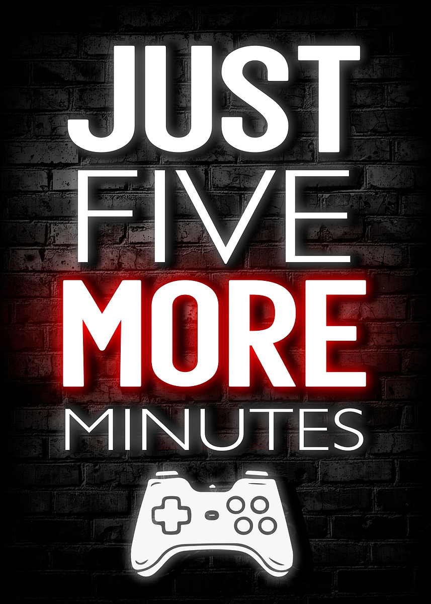 Just Five More Minutes' Poster, picture, metal print, paint by