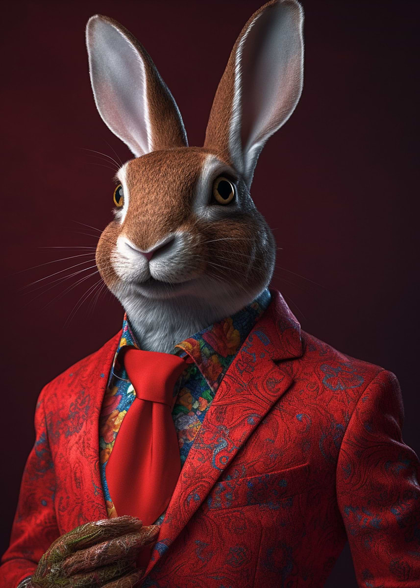 Fashion Rabbit 'Fashion Style Rabbit' Poster, picture, metal print, paint by Fachrul ...