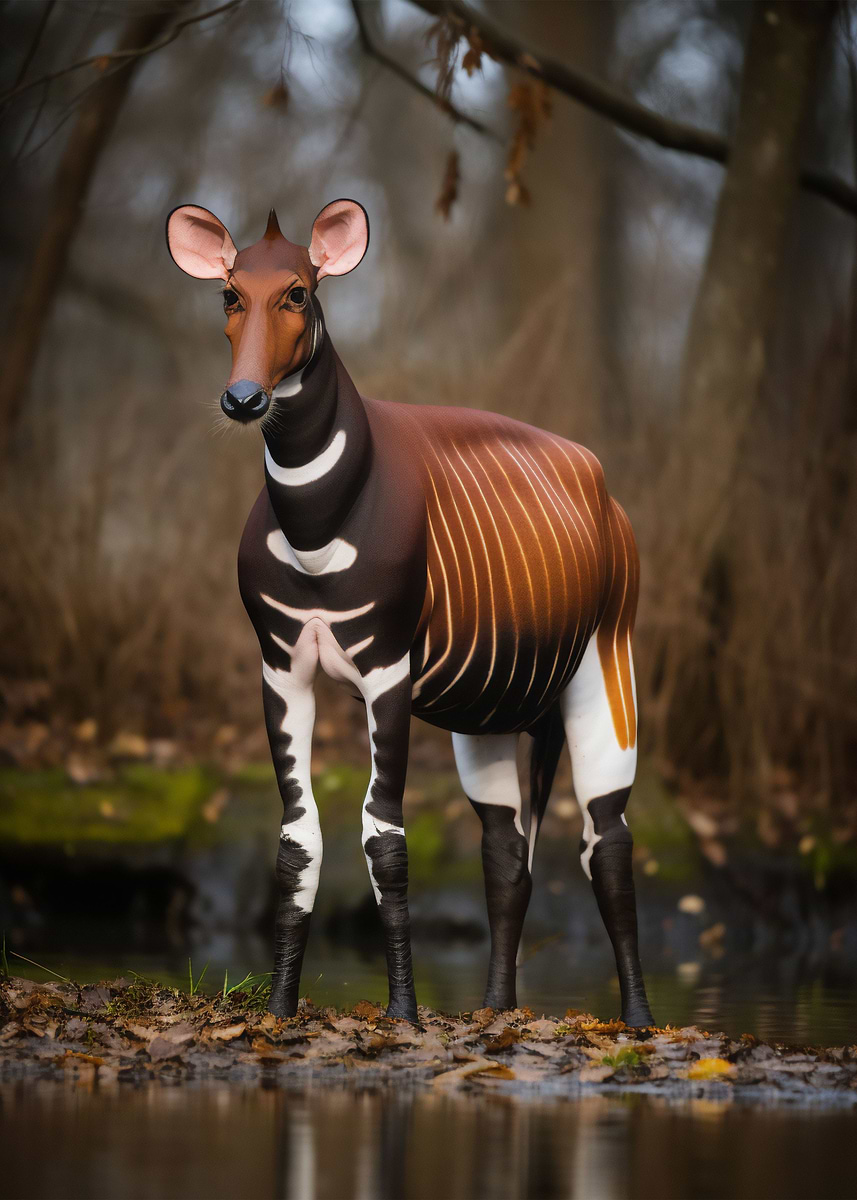 Okapi Cool 'Stately Okapi' Poster, picture, metal print, paint by Zooscape ...