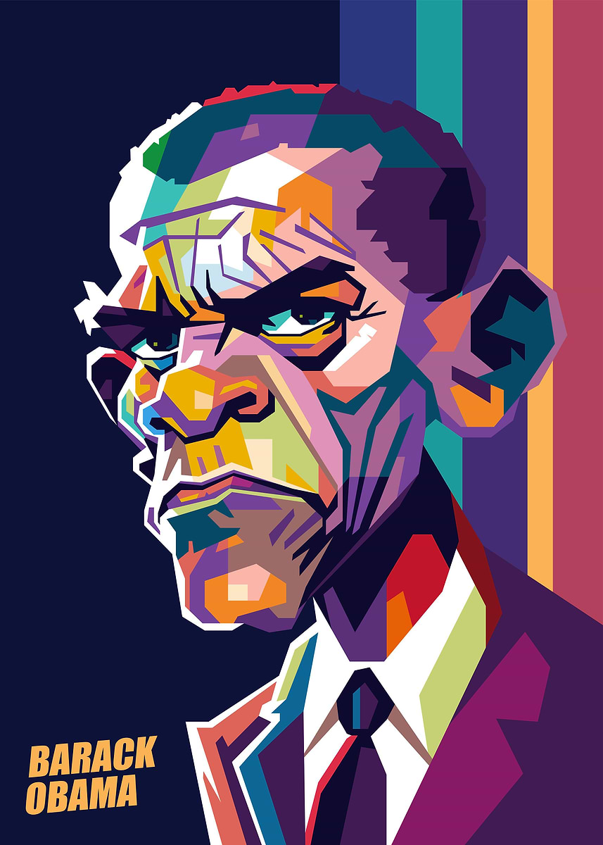 'Barack Obama' Poster, picture, metal print, paint by LORT KOBO | Displate