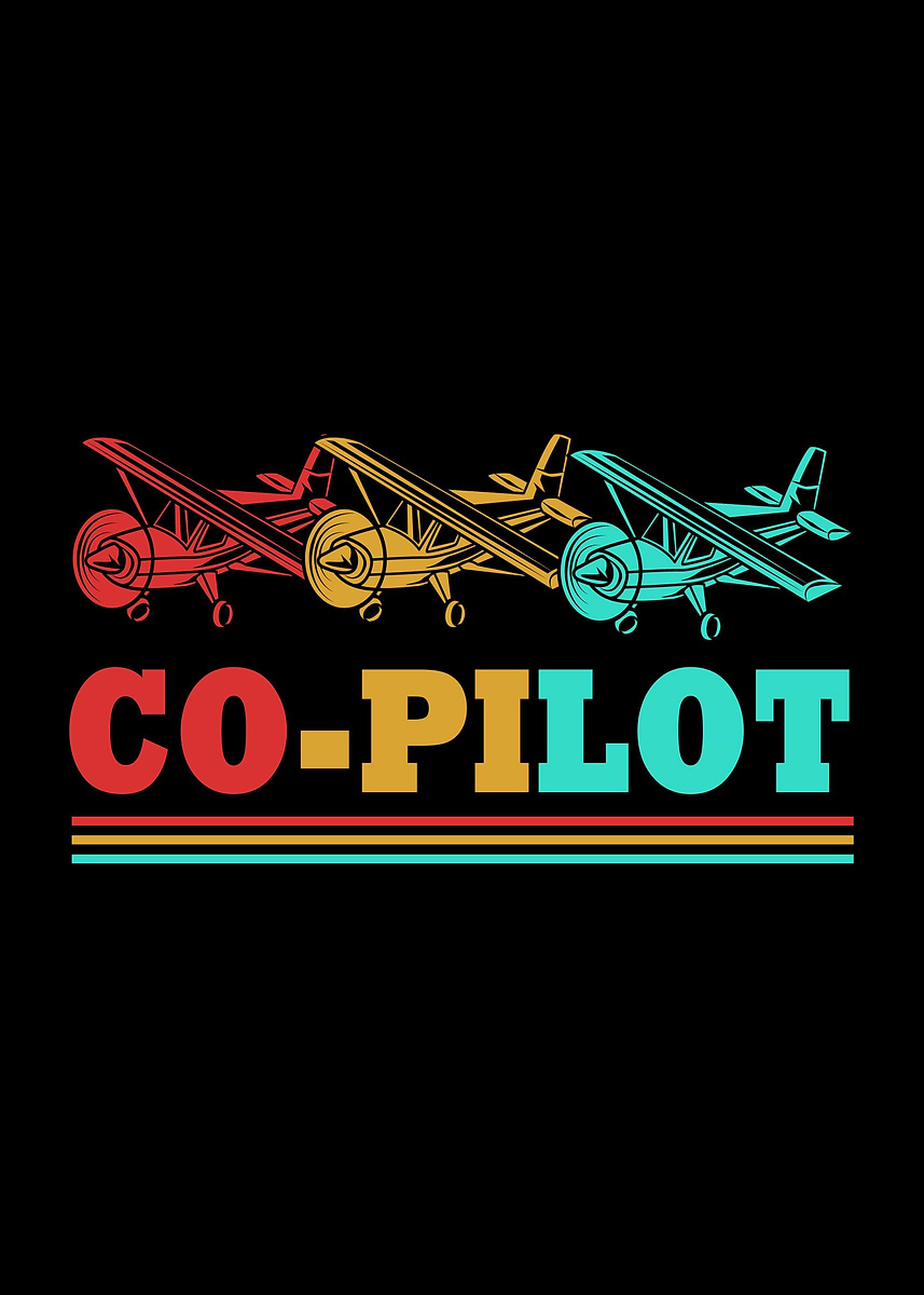'Co Pilot' Poster, picture, metal print, paint by FunnyGifts | Displate