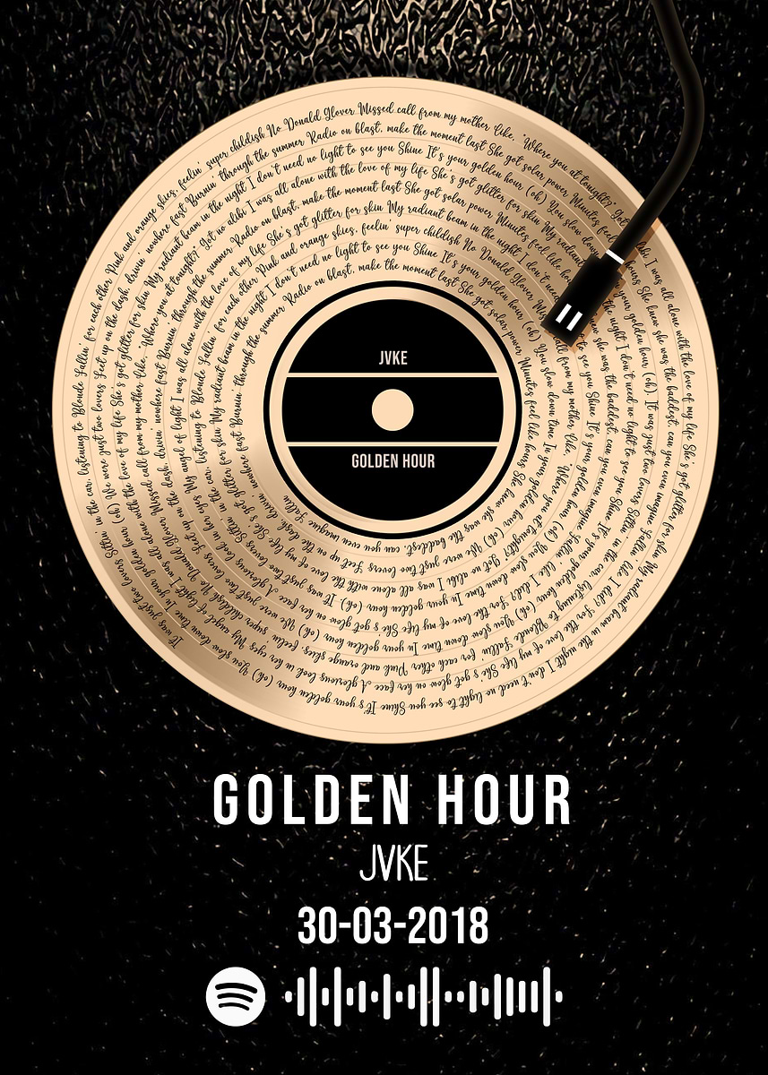 GOLDEN HOUR JVKE' Poster, picture, metal print, paint by Charlie