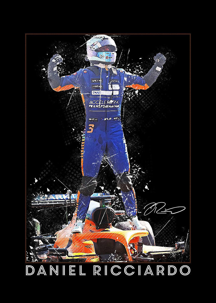 'Daniel Ricciardo' Poster, picture, metal print, paint by Joyce Louisa ...