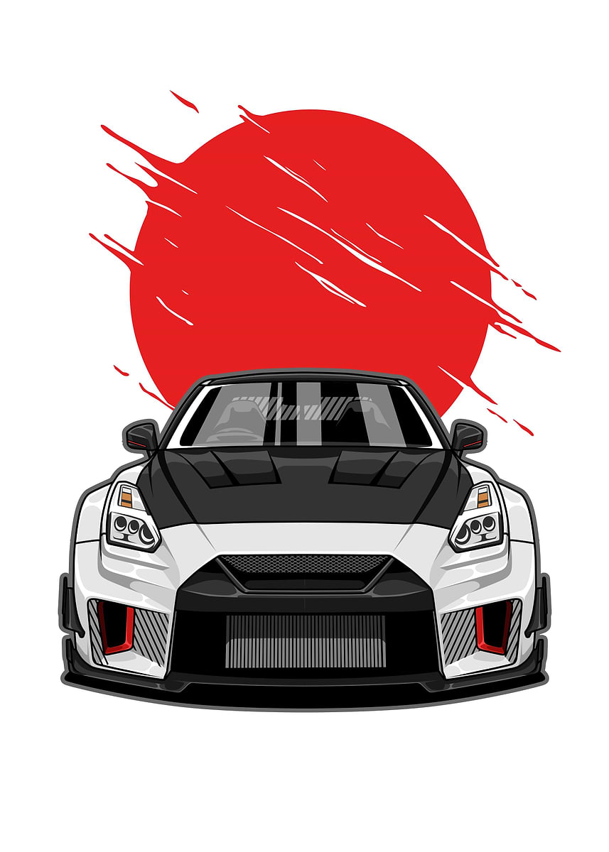 Nissan GTR R35' Poster, picture, metal print, paint by Heru