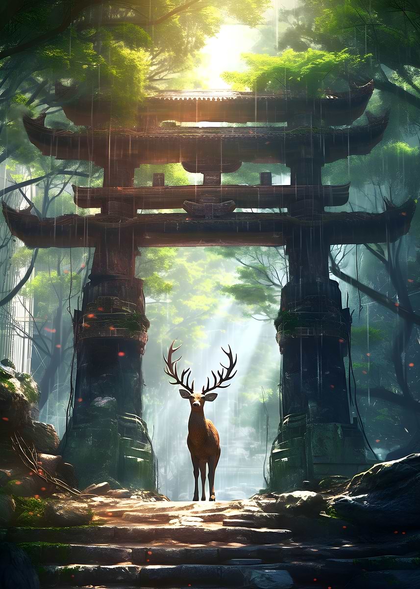 Spirit of the Forest — from the Soul Of Japan collection, a Pixaverse metal print