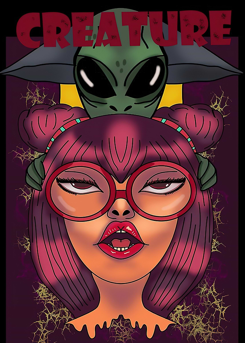 'alien ufos creature' Poster, picture, metal print, paint by Roscoe ...