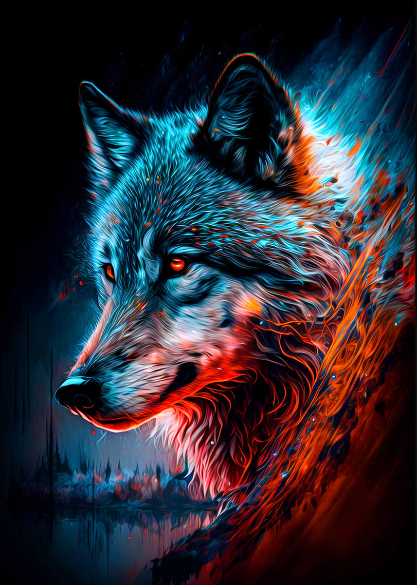 wolf Wolf' Poster, picture, metal print, paint by dung nguyen | Displate