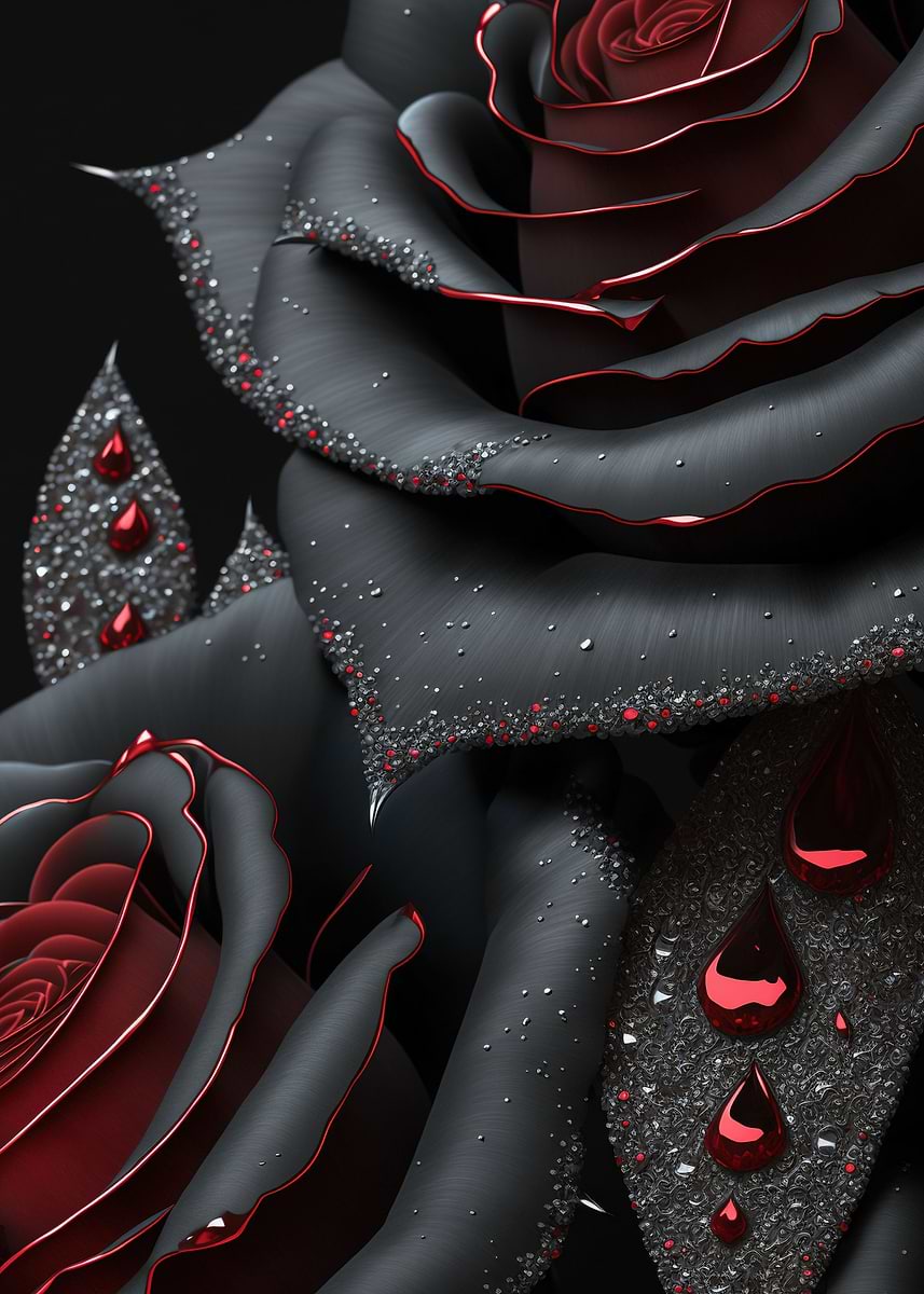 'Red Rose Art ' Poster, picture, metal print, paint by Creative YS ...
