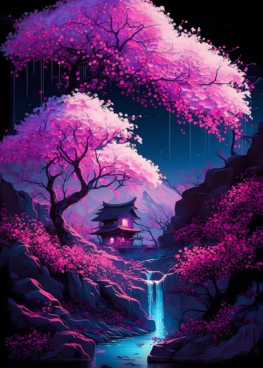 amazing cherry blossom' Poster, picture, metal print, paint by