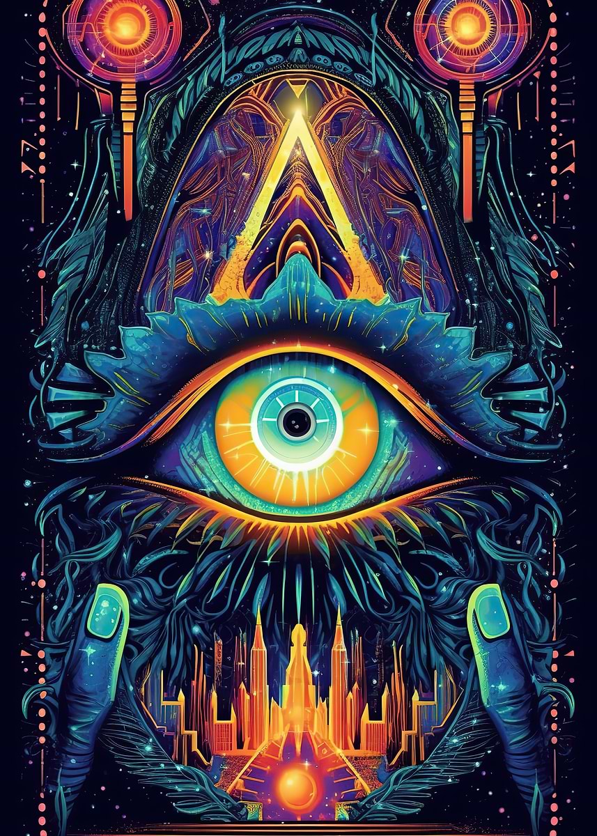 Psychedelic' Poster, picture, metal print, paint by Siobhan Lamb