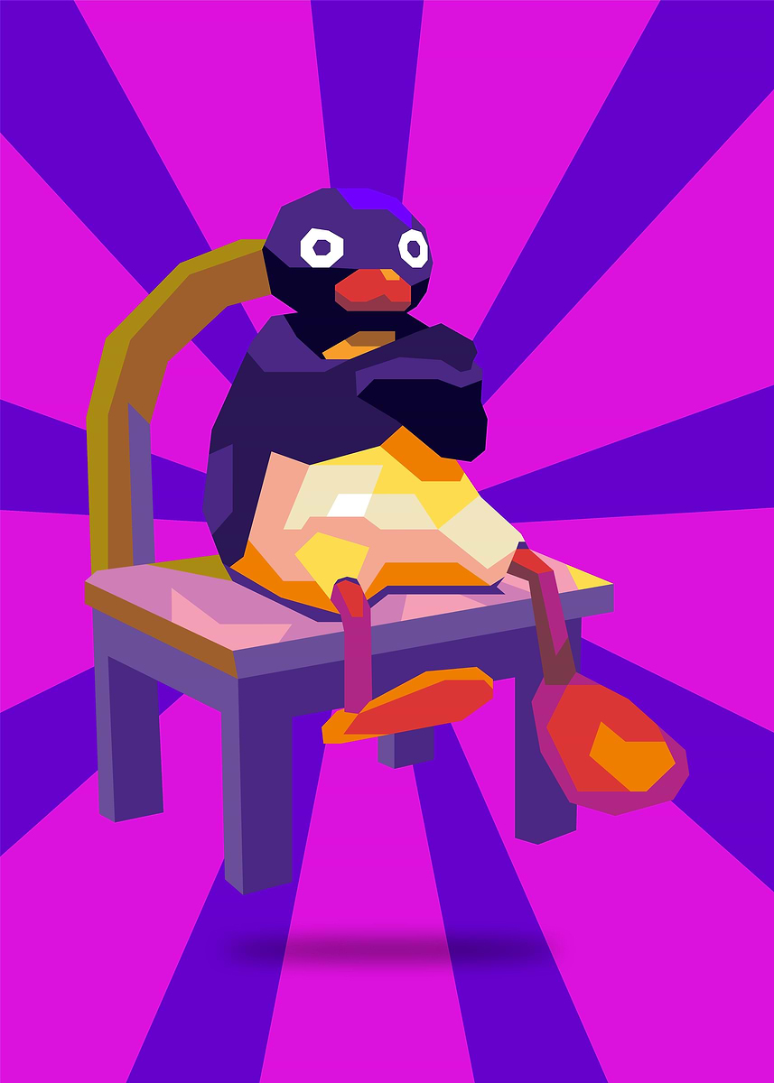 'angry pingu' Poster, picture, metal print, paint by Metal Edge ...