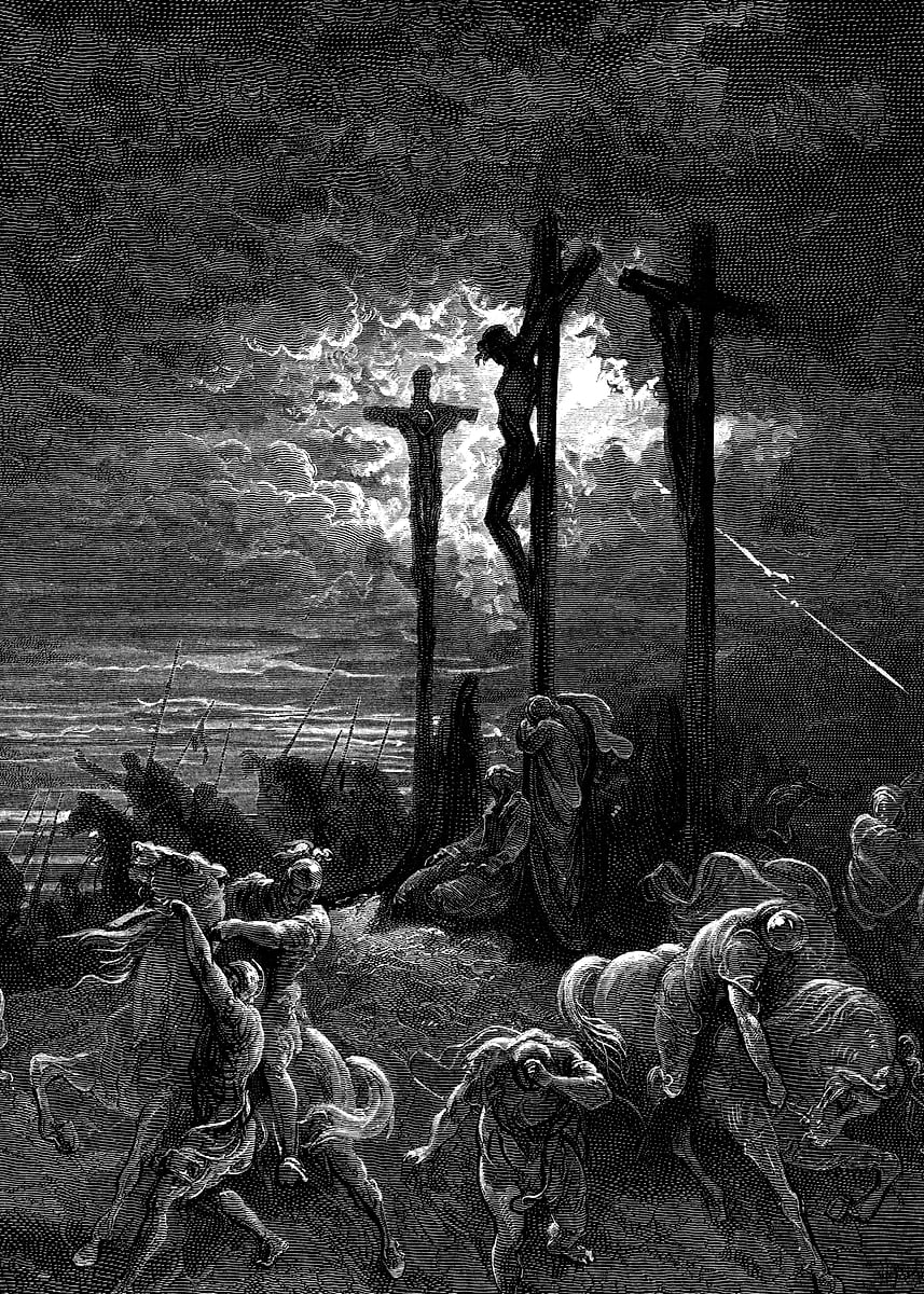 The Crucifixion by Dore' Poster, picture, metal print, paint by