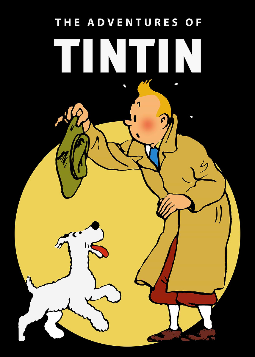 tintin comics series' Poster, picture, metal print, paint by Anime