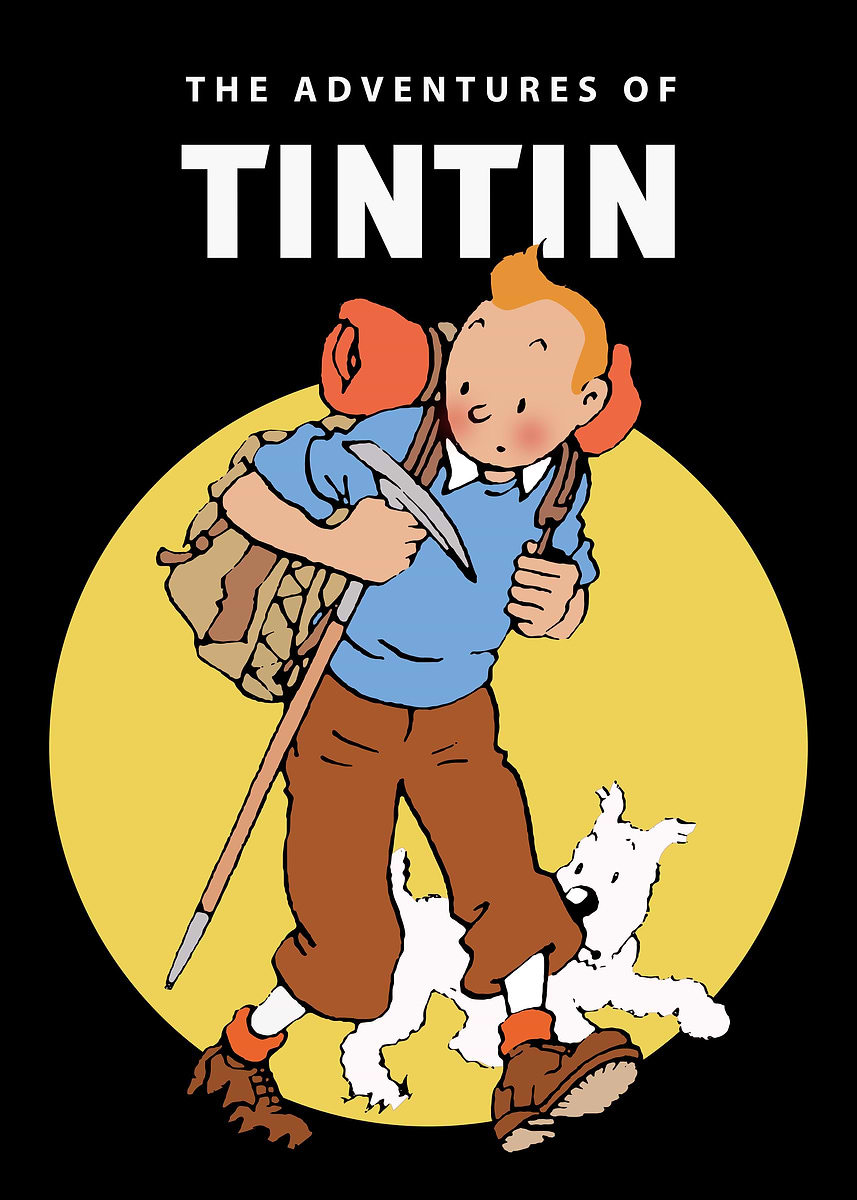 tintin comics retro' Poster, picture, metal print, paint by Anime