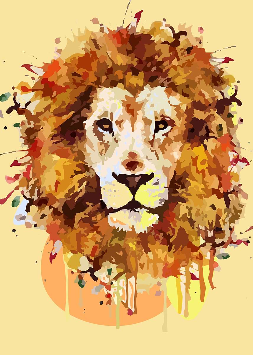 'Abstract animal full color' Poster, picture, metal print, paint by Av ...