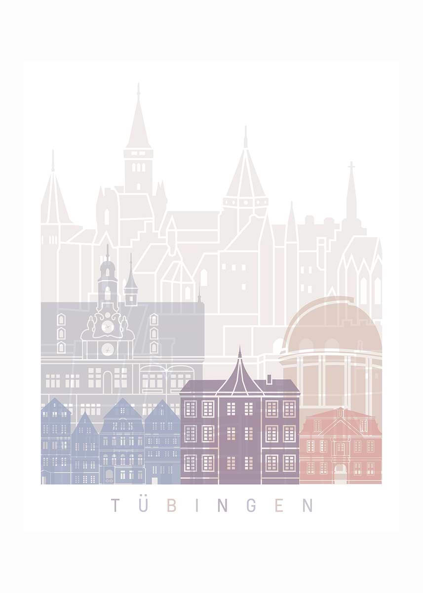 Tubingen Skyline Pastel Poster Picture Metal Print Paint By tubingen-skyline-pastel-poster-picture-metal-print-paint-by
