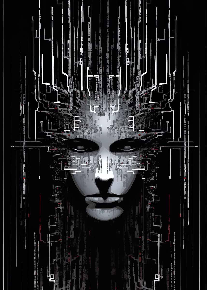 'Abstract Coding' Poster, picture, metal print, paint by TESSERACT ART ...