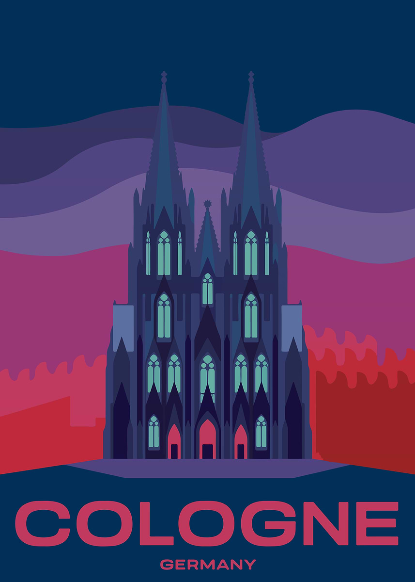 'Travel to cologne' Poster, picture, metal print, paint by Leonardo ...
