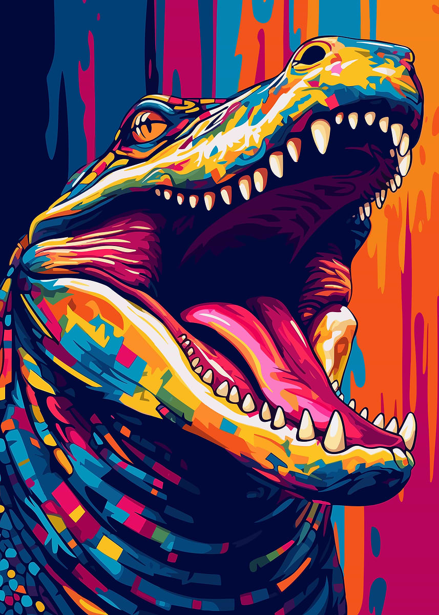 Crocodile Animal Pop Art' Poster, picture, metal print, paint by