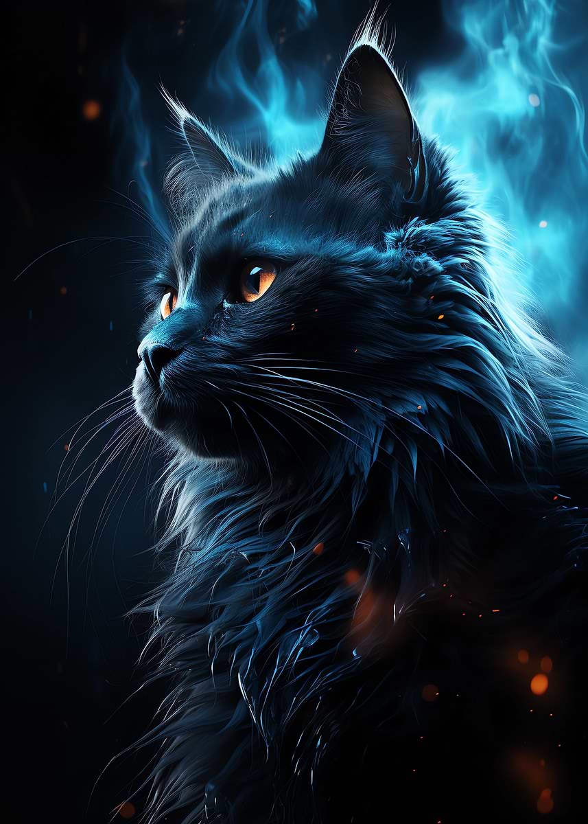 Displate ディスプレイット黒化け猫　メタルポースター Displate ディスプレイット黒化け猫 メタルポースター Black Cat