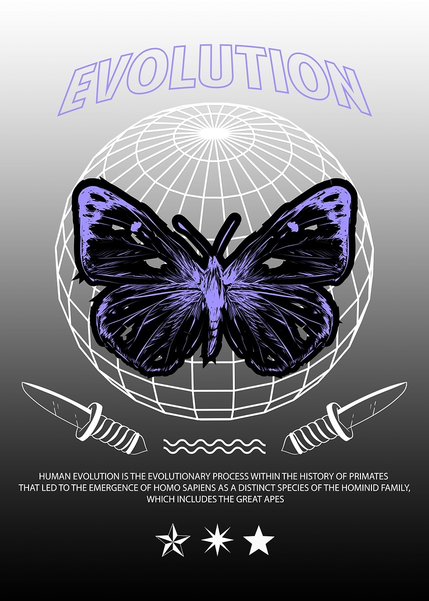 'Hand drawn evolution' Poster, picture, metal print, paint by Farwell ...