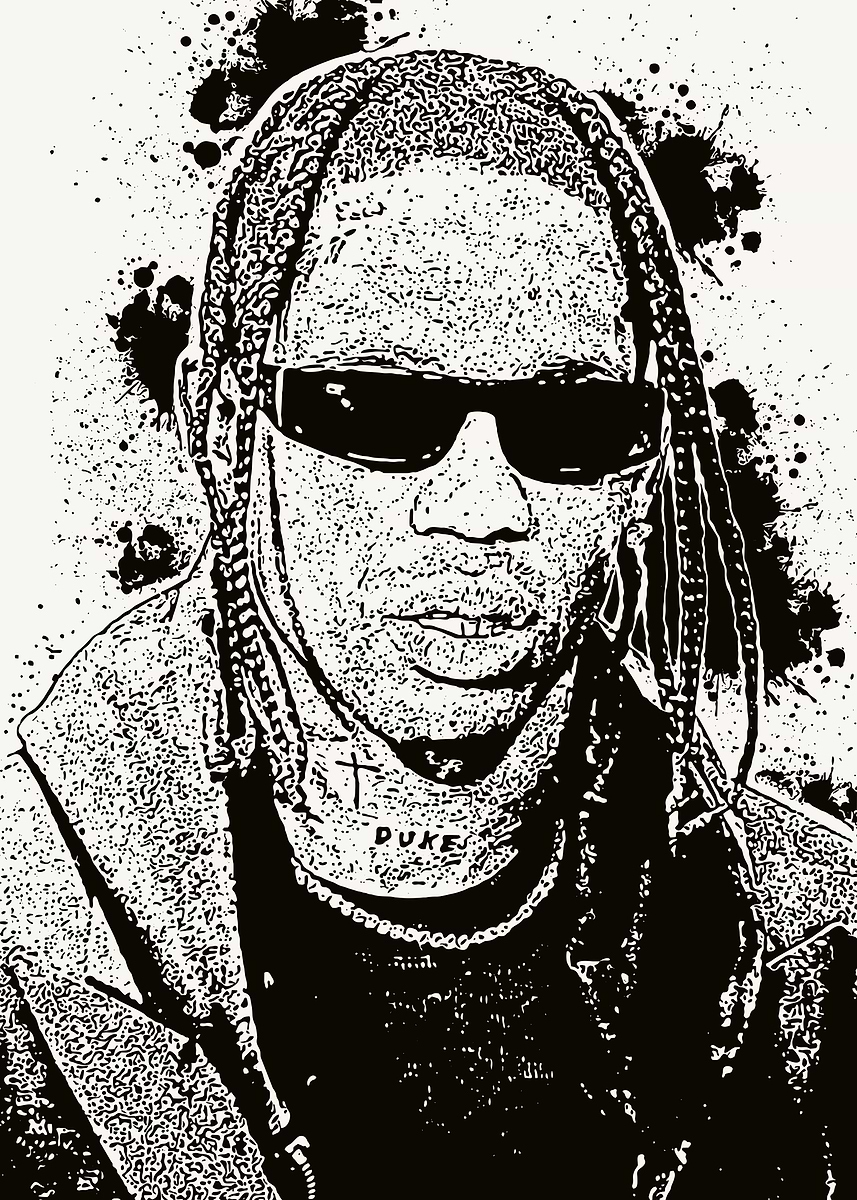 Travis Scott Vector Art' Poster, picture, metal print, paint by