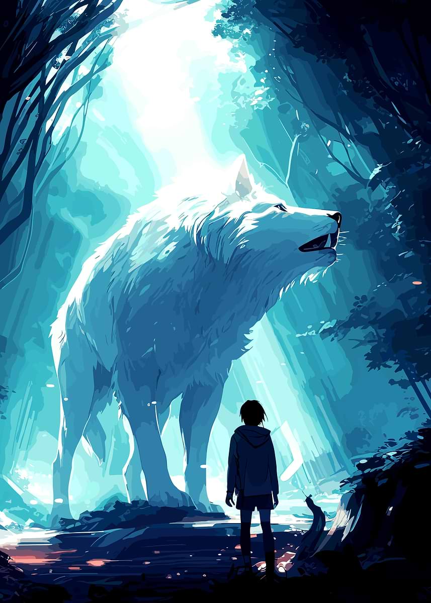 Ghost Wolf' Poster, picture, metal print, paint by Over High