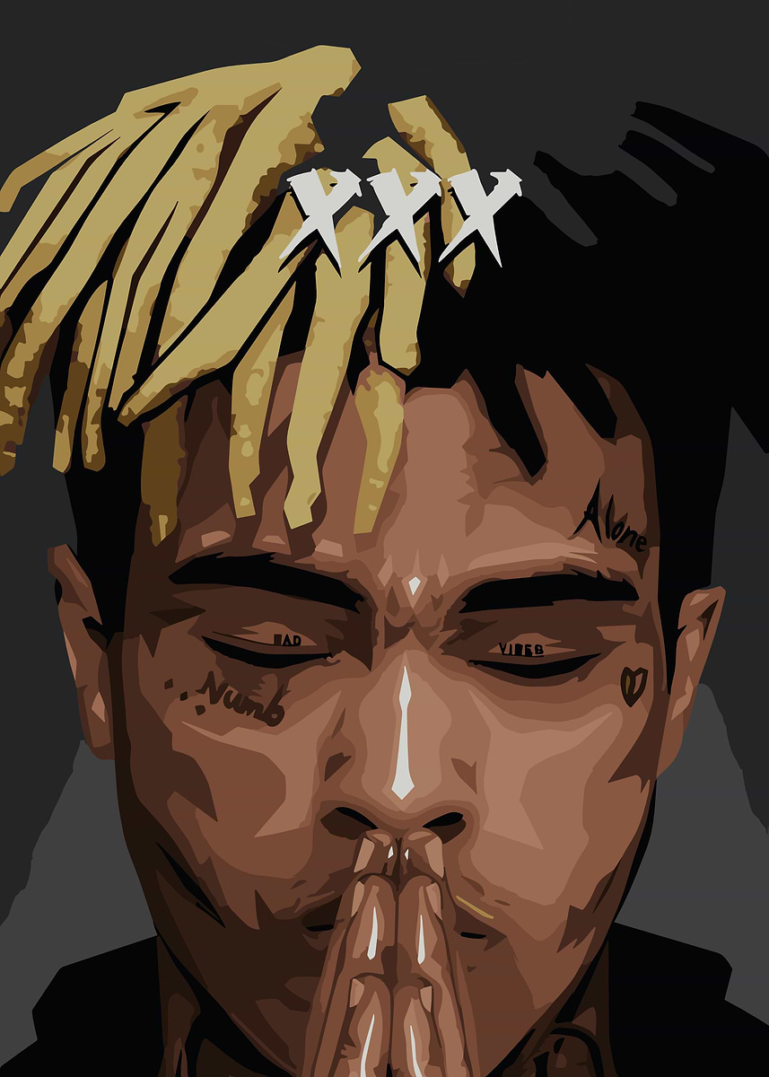 XXX Tentacion Rapper Music' Poster, picture, metal print, paint by