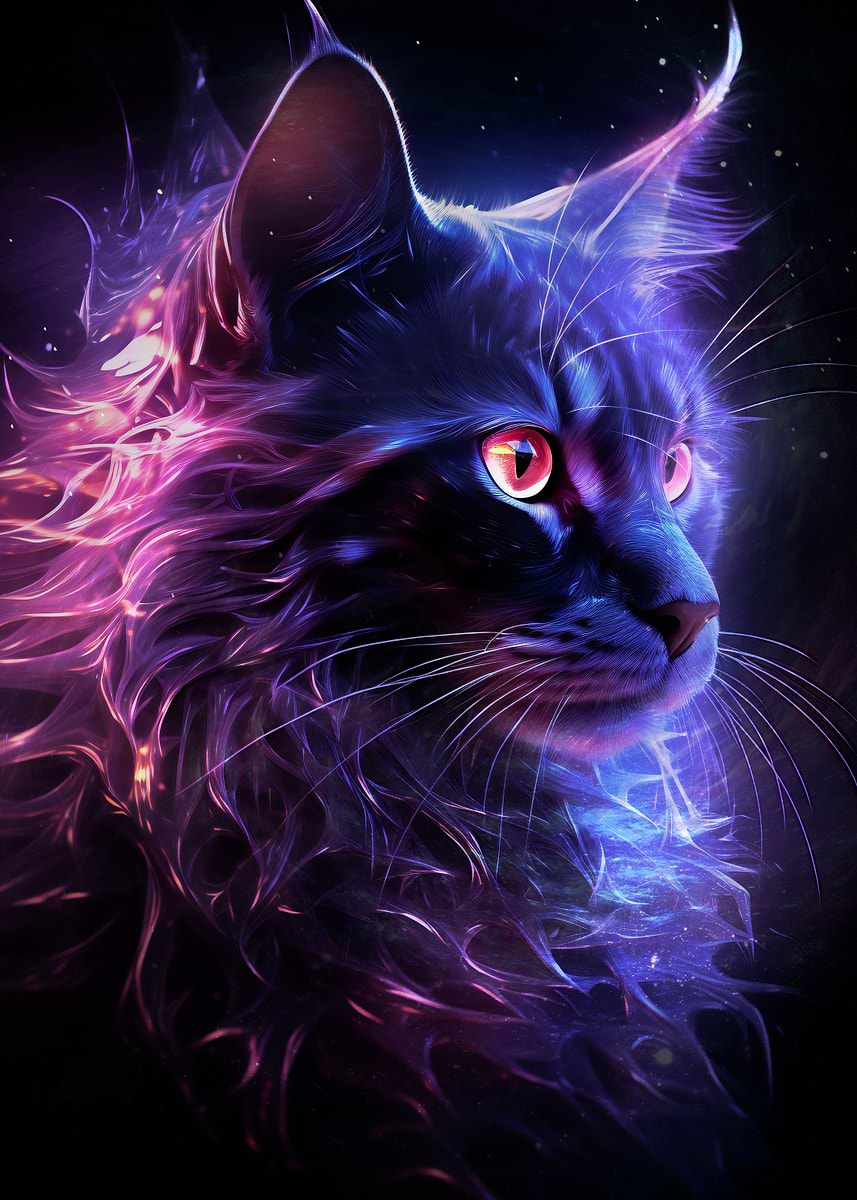 Displate ディスプレイット黒化け猫　メタルポースター Displate ディスプレイット黒化け猫 メタルポースター