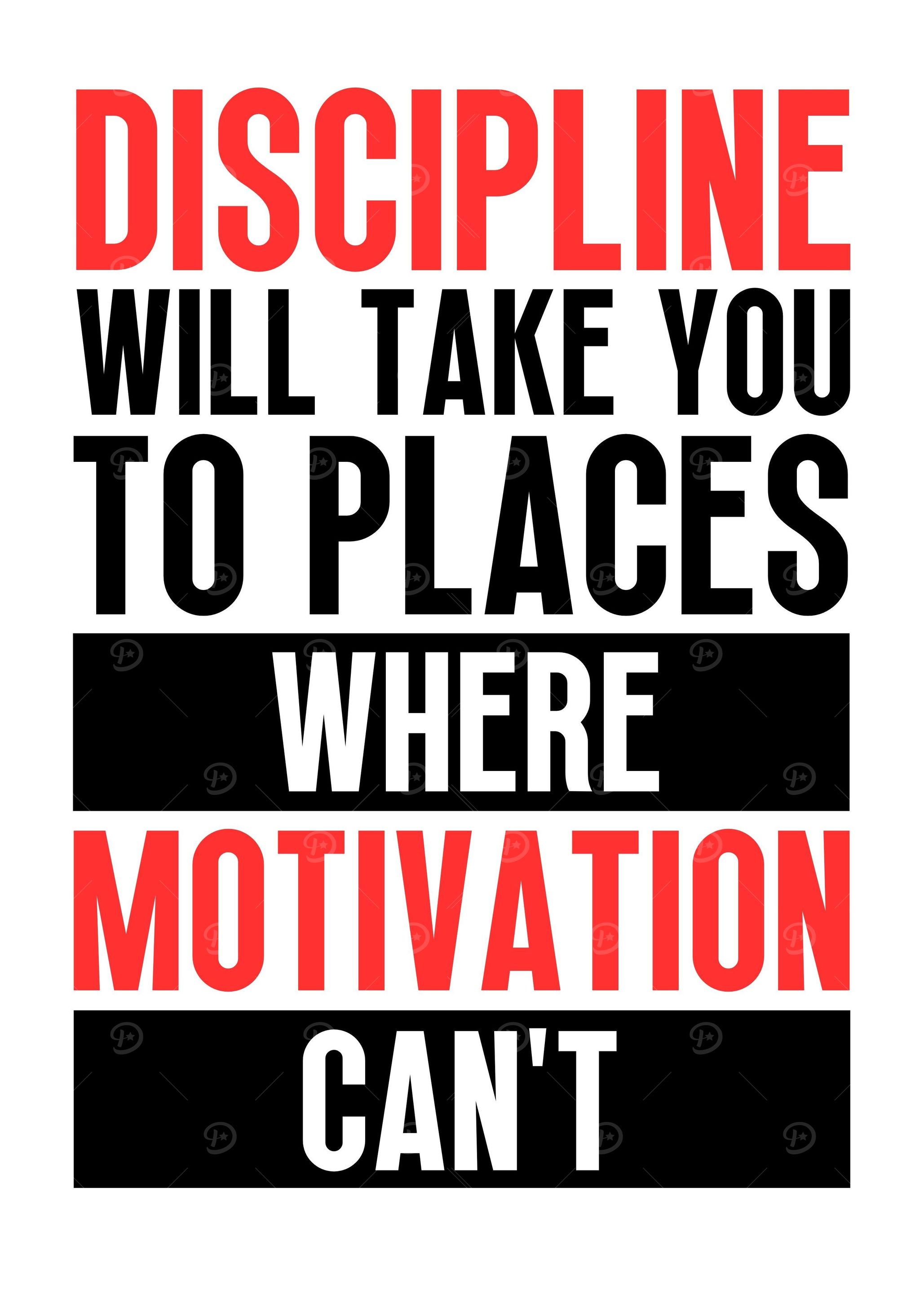 'Discipline Quote' Poster, picture, metal print, paint by Wezt Studio ...