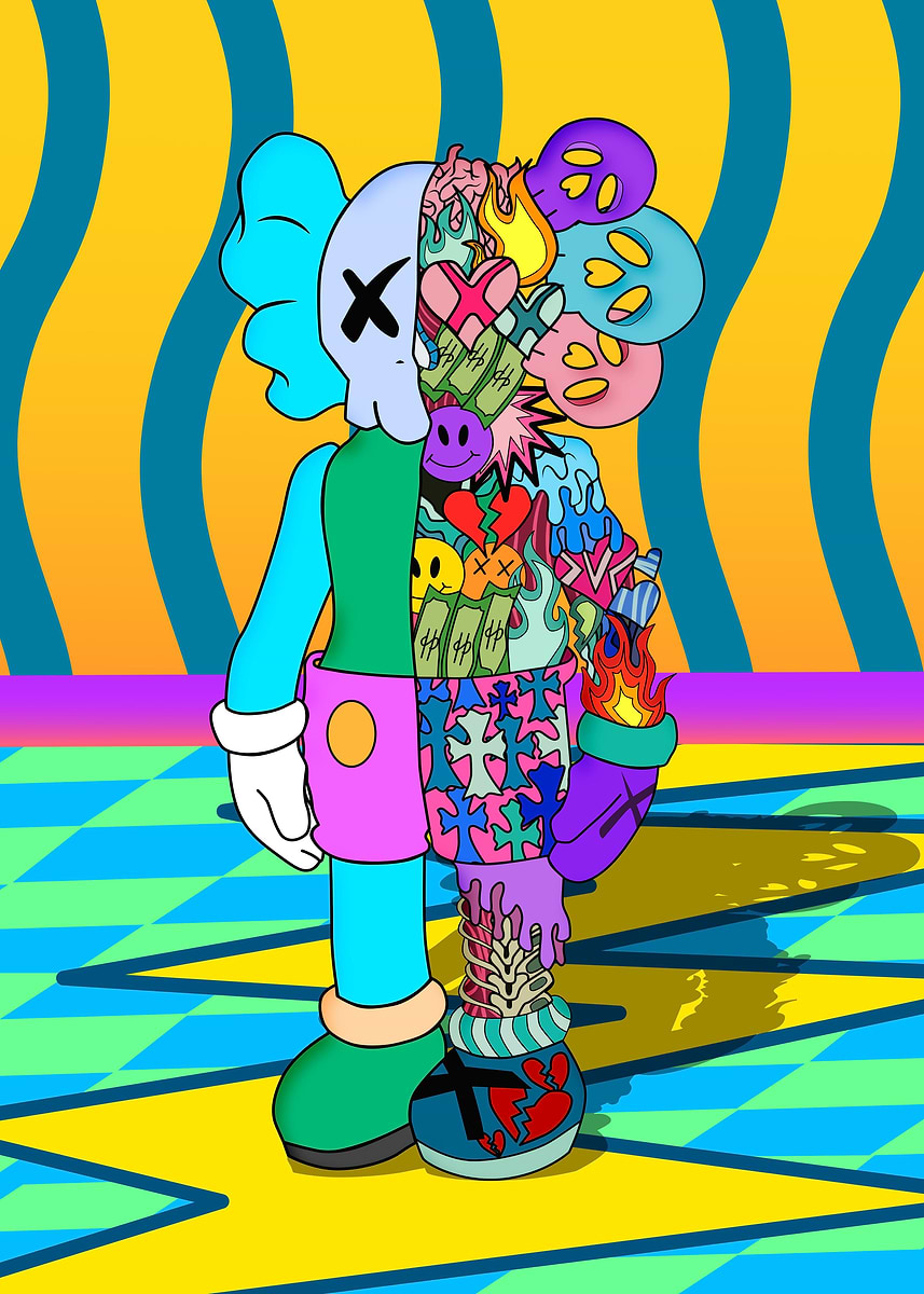 kaws doodle' Poster, picture, metal print, paint by geeks holic