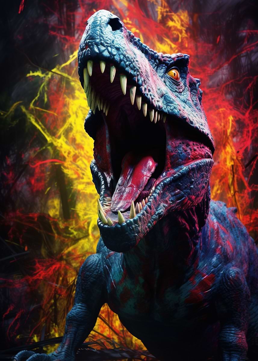 Vicious Raptor 'Vicious Raptor' Poster, picture, metal print, paint by Ilyrin | Displate