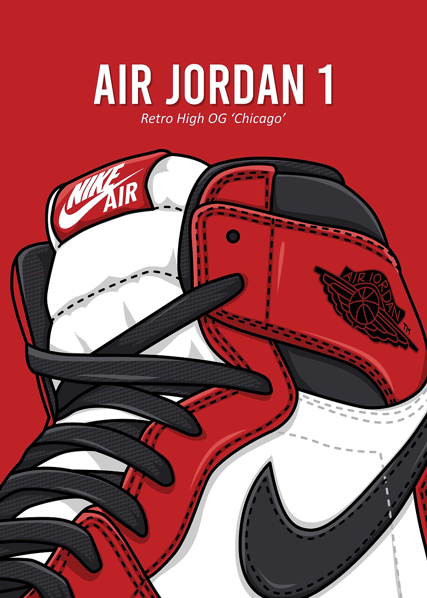 Air Jordan 1 closeup' Poster, picture, metal print, paint by Dodi