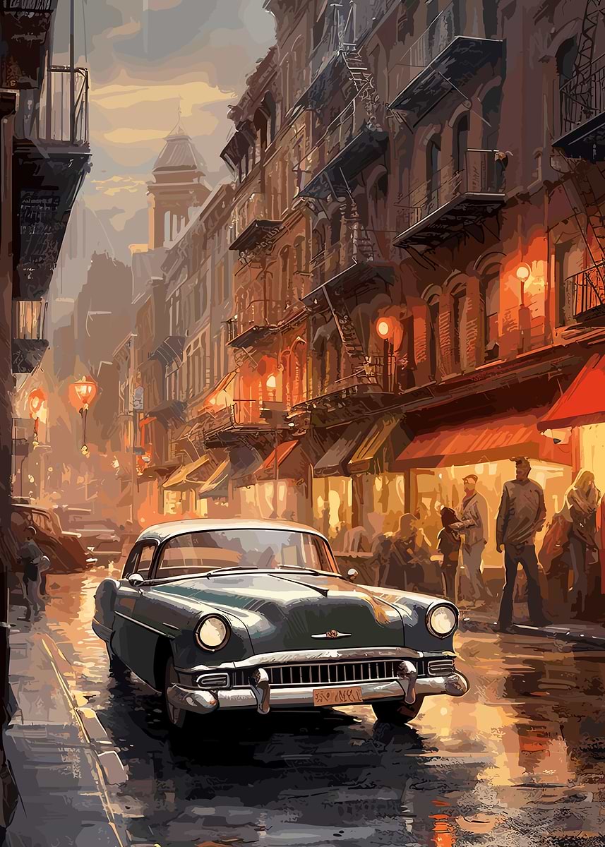Vintage Car Japanese' Poster, picture, metal print, paint by