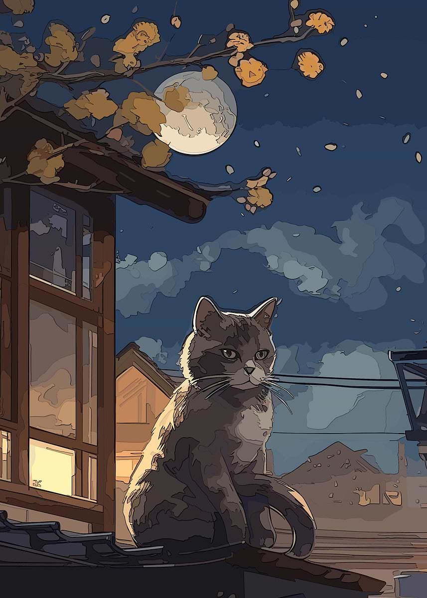 Displate ディスプレイット化け猫　メタルポースター 87f175fa5e857bb2b603c0e6013170