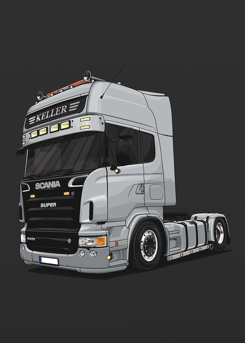 Scania Super R620 V8' Poster, picture, metal print, paint by